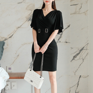 Black Work A-Line Dress