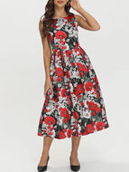 Women Printed Puffy Dress