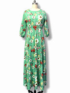 Ladies Chiffon Print Maxi Dress Bohemian Resort Dress Fashion Big Swing Long Robes