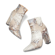 Snakeskin Print Sexy Boots