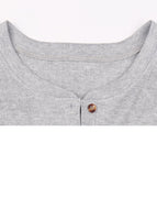 Autumn/winter Solid Color Button Long-sleeved Casual Top