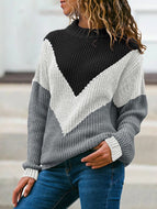 Relaxed Long Sleeve Ribbed Knit Sweater