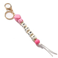 Fashion New Letter Silicone Bead Keychain Bag Accessories Luggage Keychain