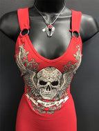 Street Casual Skull Print Undershirt Top