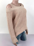 Autumn New Sexy Sling Strapless Solid Color Casual Long-sleeved Sweater