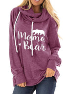 Women's Printed Loose Round Neck Hooded Sweater