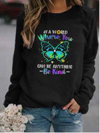 Butterfly Print Loose Hoodie