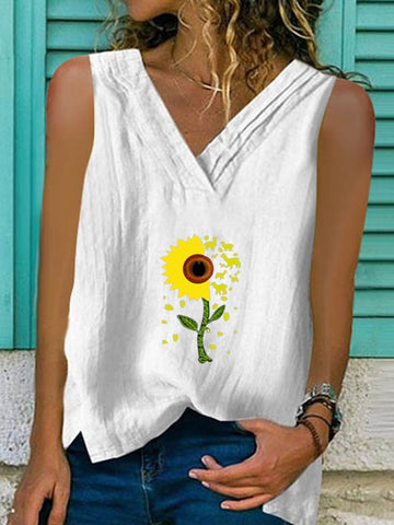 Printed Sleeveless T-shirt