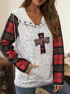 Casual Plaid Long Sleeve Sweatshirt