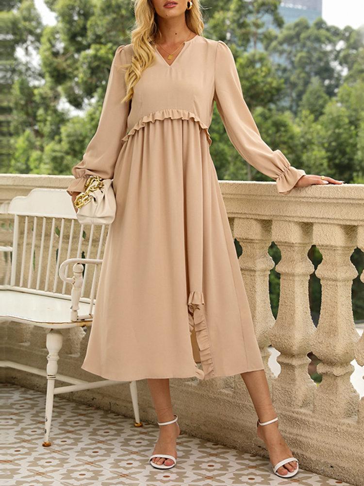 Fashion V-neck Long Dress