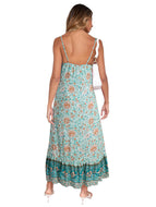 New Arrivals Ladies Sexy Printed Boho Sling Floral Dress Sleeveless Paneled Midi Dresses