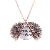 European and American Flower Necklace Alloy Sunflower Lettering Pendant Necklace Couple Jewelry Gift