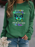 Butterfly Print Loose Hoodie