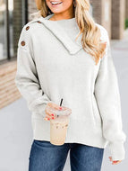 Women's Casual Shoulder Button Down Knit Sweater