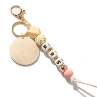 Fashion New Letter Silicone Bead Keychain Bag Accessories Luggage Keychain