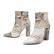 Snakeskin Print Sexy Boots