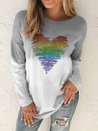 Women's Gradient Colored Love Long Sleeve T-Shirt