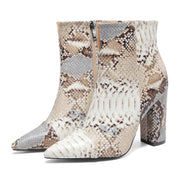 Snakeskin Print Sexy Boots