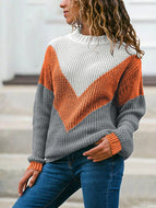 Relaxed Long Sleeve Ribbed Knit Sweater