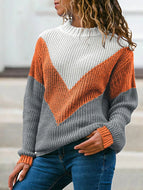 Relaxed Long Sleeve Ribbed Knit Sweater