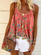 Butterfly Printed Camisole Top Loose Vest