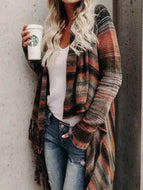 Striped Shawl Sweater