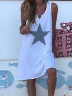 Casual Star Print Vest Dress