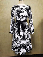 Retro Leaf Pattern Dress