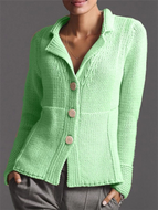 Solid Color Sweater Coat