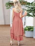 Summer Lace Irregular Suspender Skirt Plus Size Women's Mid-length Skirt Chiffon Slim Dress