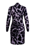 Snake Print Stand Collar Dress