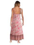 New Arrivals Ladies Sexy Printed Boho Sling Floral Dress Sleeveless Paneled Midi Dresses