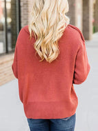 Women's Casual Shoulder Button Down Knit Sweater