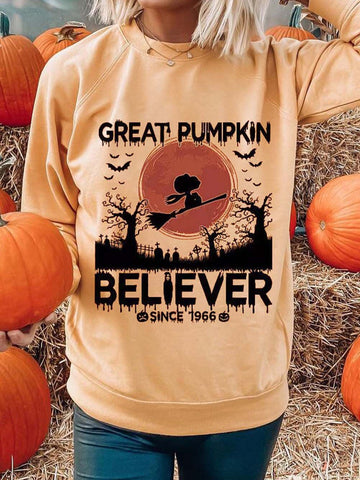 Women's Sweatshirts Halloween Print Sweatshirt