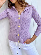 Women's Casual Knitted Cardigan In Solid Colors