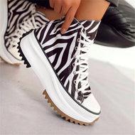 Lace-up Platform Canvas Shoes