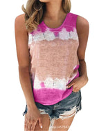 Loose Round Neck Positioning Printed Vest Top