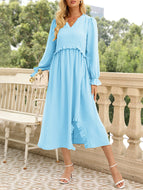 Fashion V-neck Long Dress