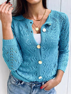 Women's Casual Knitted Cardigan In Solid Colors