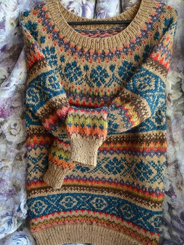 Vintage Print Sweater