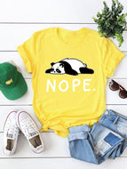 Women's Cotton Round Neck NOPE Spoof Short Sleeve T-shirt Women