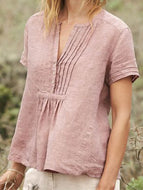 Loose Casual Short V-neck Loose Top