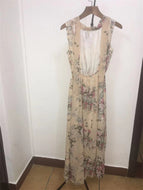 New Printed Sleeveless Slit Chiffon Dress Long Ladies Robe Ins Style Maxi Dresses