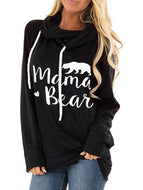 Women's Printed Loose Round Neck Hooded Sweater