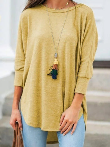 Irregular Round Neck Loose Fit Shirt