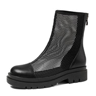 Flat Black Net Boots