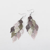 Colorful Seven Nine Leaf Earrings