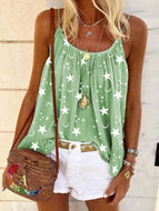 Star Print Tank Top Camisole Top