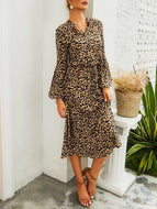 Leopard Print Mid-length Dress