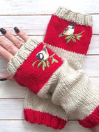 Autumn Winter Casual Basic Flora Knitted Gloves